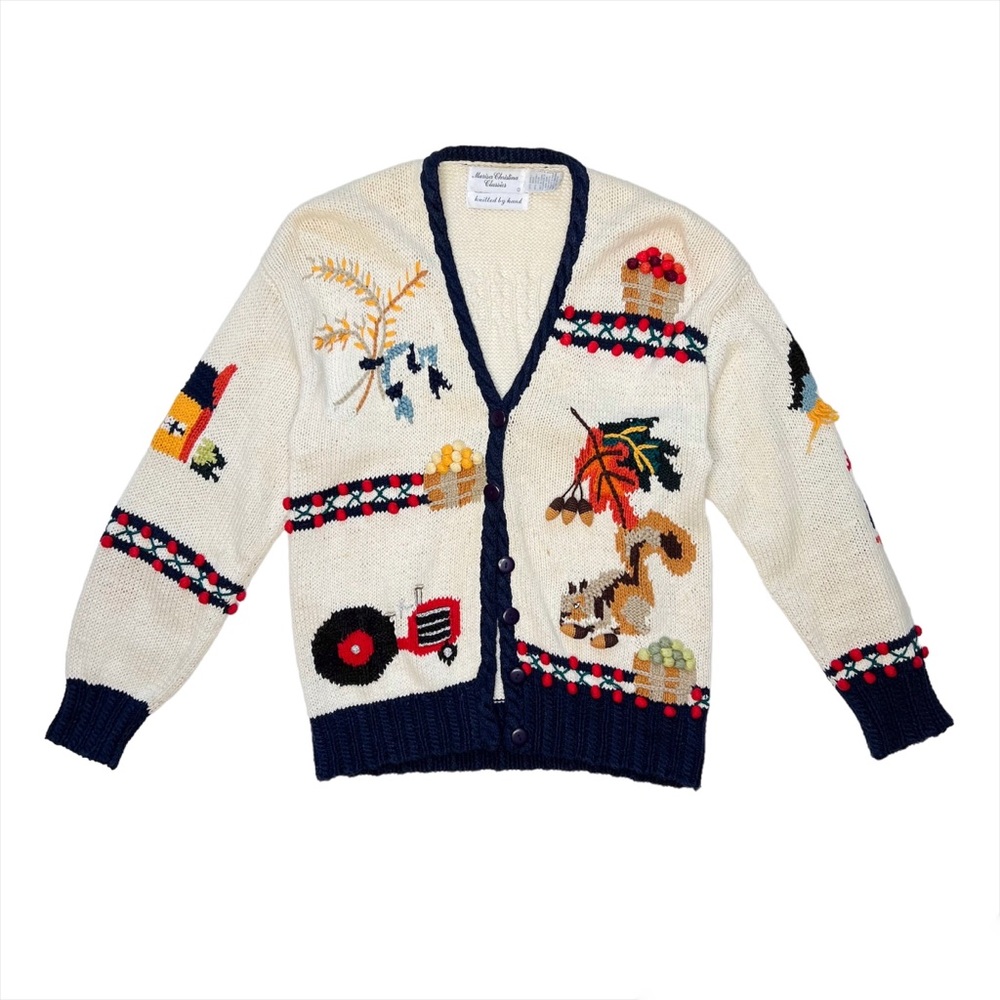 Marisa Christina Classics Fall Hand Knitted Button Down Sweater/ Cardigan